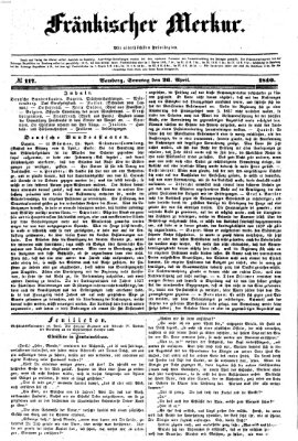 Fränkischer Merkur (Bamberger Zeitung) Sonntag 26. April 1840