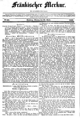 Fränkischer Merkur (Bamberger Zeitung) Montag 27. April 1840