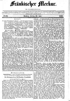 Fränkischer Merkur (Bamberger Zeitung) Freitag 19. Juni 1840