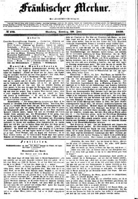 Fränkischer Merkur (Bamberger Zeitung) Samstag 20. Juni 1840