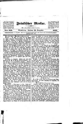 Fränkischer Merkur (Bamberger Zeitung) Freitag 11. Dezember 1840