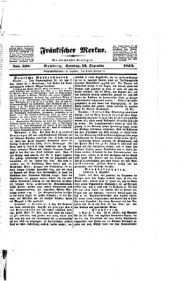 Fränkischer Merkur (Bamberger Zeitung) Sonntag 13. Dezember 1840