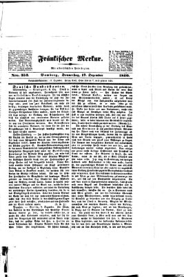 Fränkischer Merkur (Bamberger Zeitung) Donnerstag 17. Dezember 1840