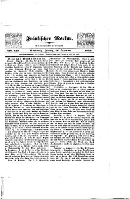 Fränkischer Merkur (Bamberger Zeitung) Freitag 18. Dezember 1840