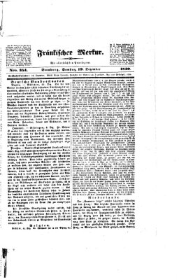 Fränkischer Merkur (Bamberger Zeitung) Samstag 19. Dezember 1840