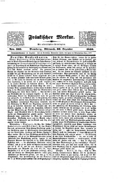 Fränkischer Merkur (Bamberger Zeitung) Mittwoch 30. Dezember 1840