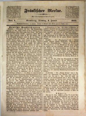 Fränkischer Merkur (Bamberger Zeitung) Montag 4. Januar 1841