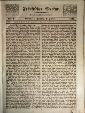 Fränkischer Merkur (Bamberger Zeitung) Samstag 9. Januar 1841