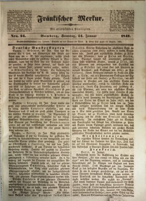 Fränkischer Merkur (Bamberger Zeitung) Sonntag 24. Januar 1841