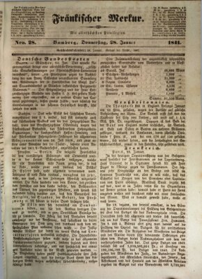 Fränkischer Merkur (Bamberger Zeitung) Donnerstag 28. Januar 1841