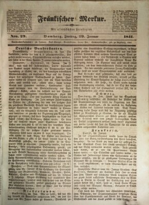 Fränkischer Merkur (Bamberger Zeitung) Freitag 29. Januar 1841