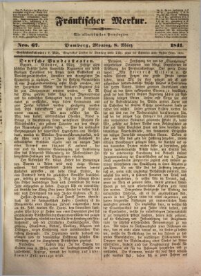 Fränkischer Merkur (Bamberger Zeitung) Montag 8. März 1841