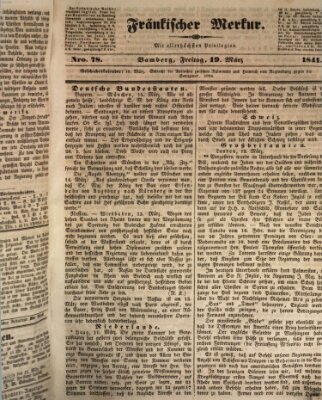 Fränkischer Merkur (Bamberger Zeitung) Freitag 19. März 1841