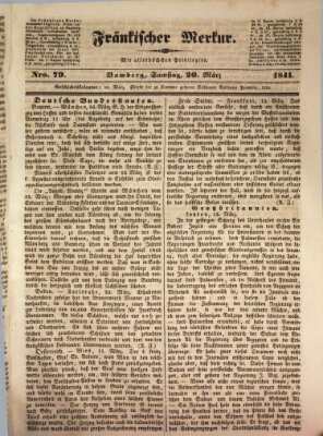 Fränkischer Merkur (Bamberger Zeitung) Samstag 20. März 1841