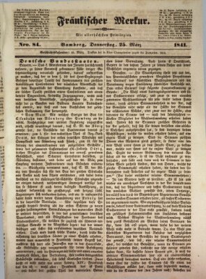 Fränkischer Merkur (Bamberger Zeitung) Donnerstag 25. März 1841