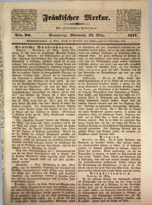 Fränkischer Merkur (Bamberger Zeitung) Mittwoch 31. März 1841