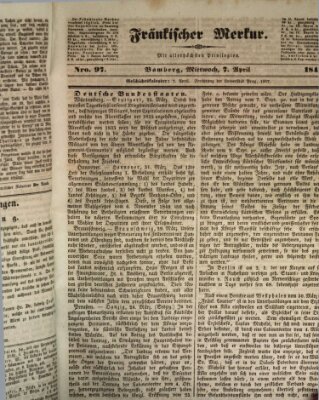 Fränkischer Merkur (Bamberger Zeitung) Mittwoch 7. April 1841