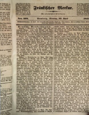 Fränkischer Merkur (Bamberger Zeitung) Monday 19. April 1841