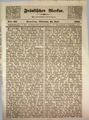 Fränkischer Merkur (Bamberger Zeitung) Mittwoch 21. April 1841