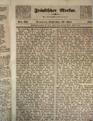 Fränkischer Merkur (Bamberger Zeitung) Donnerstag 22. April 1841