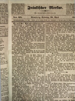 Fränkischer Merkur (Bamberger Zeitung) Sonntag 25. April 1841