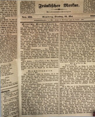 Fränkischer Merkur (Bamberger Zeitung) Dienstag 11. Mai 1841