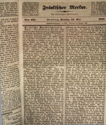 Fränkischer Merkur (Bamberger Zeitung) Samstag 15. Mai 1841