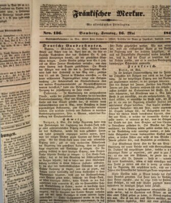 Fränkischer Merkur (Bamberger Zeitung) Sonntag 16. Mai 1841