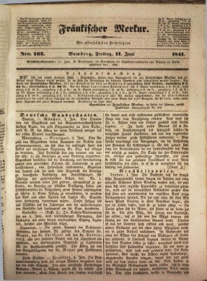 Fränkischer Merkur (Bamberger Zeitung) Freitag 11. Juni 1841