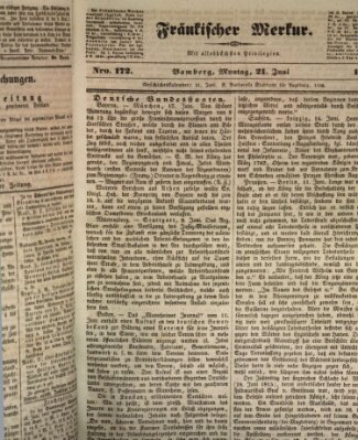 Fränkischer Merkur (Bamberger Zeitung) Montag 21. Juni 1841