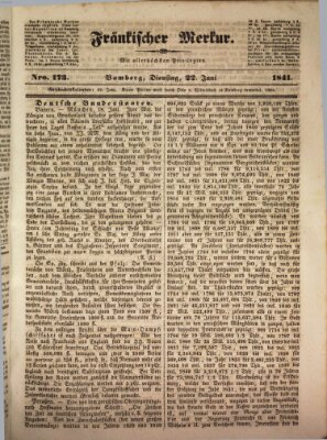 Fränkischer Merkur (Bamberger Zeitung) Dienstag 22. Juni 1841