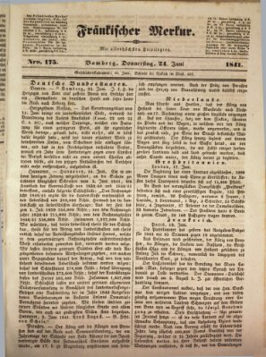 Fränkischer Merkur (Bamberger Zeitung) Donnerstag 24. Juni 1841