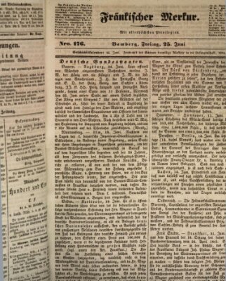 Fränkischer Merkur (Bamberger Zeitung) Freitag 25. Juni 1841