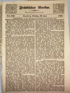 Fränkischer Merkur (Bamberger Zeitung) Dienstag 29. Juni 1841