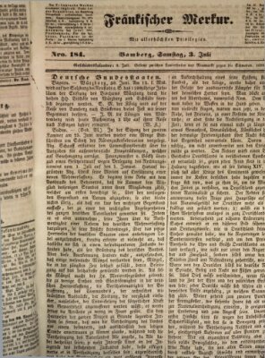 Fränkischer Merkur (Bamberger Zeitung) Samstag 3. Juli 1841