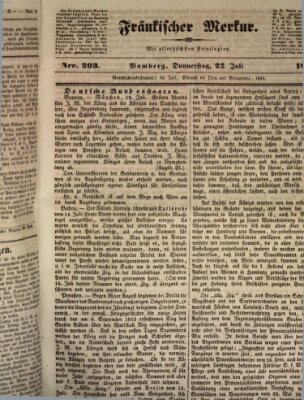 Fränkischer Merkur (Bamberger Zeitung) Donnerstag 22. Juli 1841