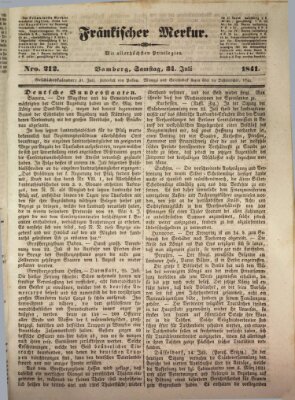 Fränkischer Merkur (Bamberger Zeitung) Samstag 31. Juli 1841