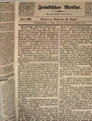 Fränkischer Merkur (Bamberger Zeitung) Mittwoch 11. August 1841