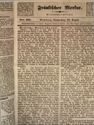 Fränkischer Merkur (Bamberger Zeitung) Donnerstag 12. August 1841