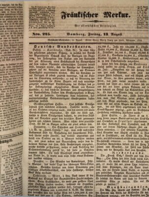 Fränkischer Merkur (Bamberger Zeitung) Freitag 13. August 1841