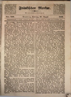 Fränkischer Merkur (Bamberger Zeitung) Samstag 28. August 1841