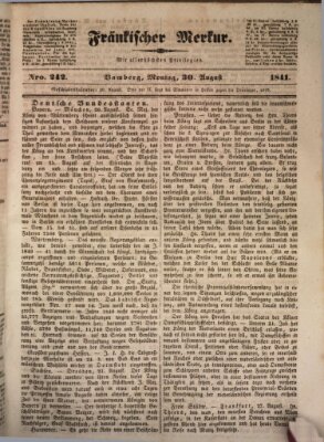 Fränkischer Merkur (Bamberger Zeitung) Montag 30. August 1841