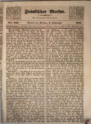 Fränkischer Merkur (Bamberger Zeitung) Freitag 3. September 1841
