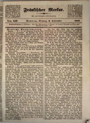 Fränkischer Merkur (Bamberger Zeitung) Montag 6. September 1841