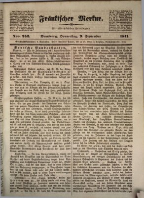 Fränkischer Merkur (Bamberger Zeitung) Donnerstag 9. September 1841