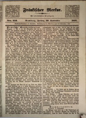 Fränkischer Merkur (Bamberger Zeitung) Freitag 10. September 1841