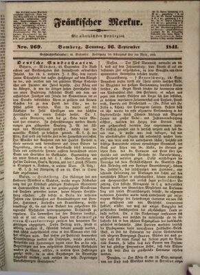 Fränkischer Merkur (Bamberger Zeitung) Sonntag 26. September 1841