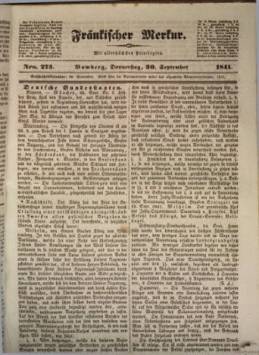 Fränkischer Merkur (Bamberger Zeitung) Donnerstag 30. September 1841