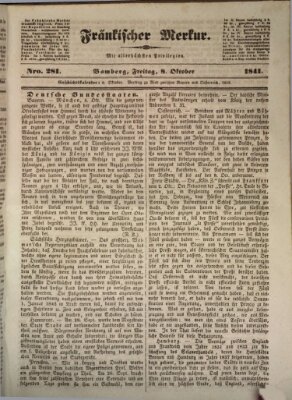 Fränkischer Merkur (Bamberger Zeitung) Freitag 8. Oktober 1841