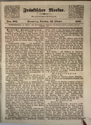 Fränkischer Merkur (Bamberger Zeitung) Dienstag 12. Oktober 1841